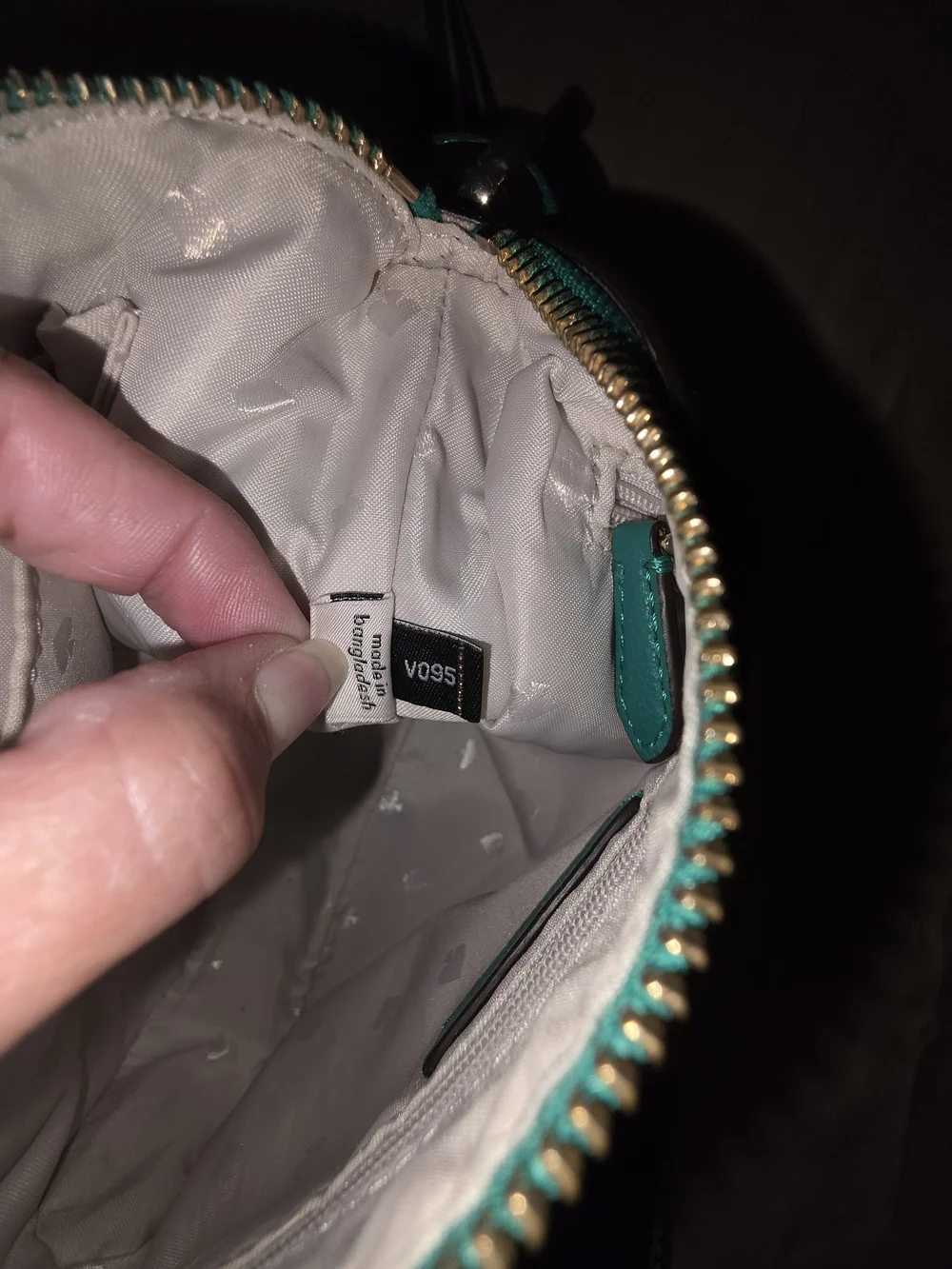 kate spade Emerald Green Leather Crossbody with Striped Strap